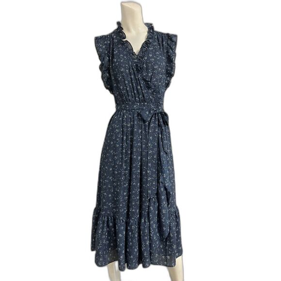 Kate Spade Out West Wild Rose Ruffle Flutter Wrap Dress Size 4 EUC - Picture 12 of 12